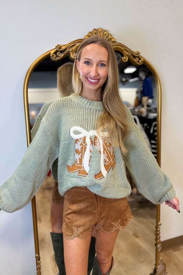 Boot Girl Sweater Olive
