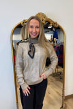 Charlie B Metallic Sweater Silver