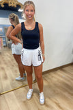 Prissy Pleated Side Short White