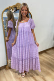 Umgee Flowing Tiered Dress Lavender