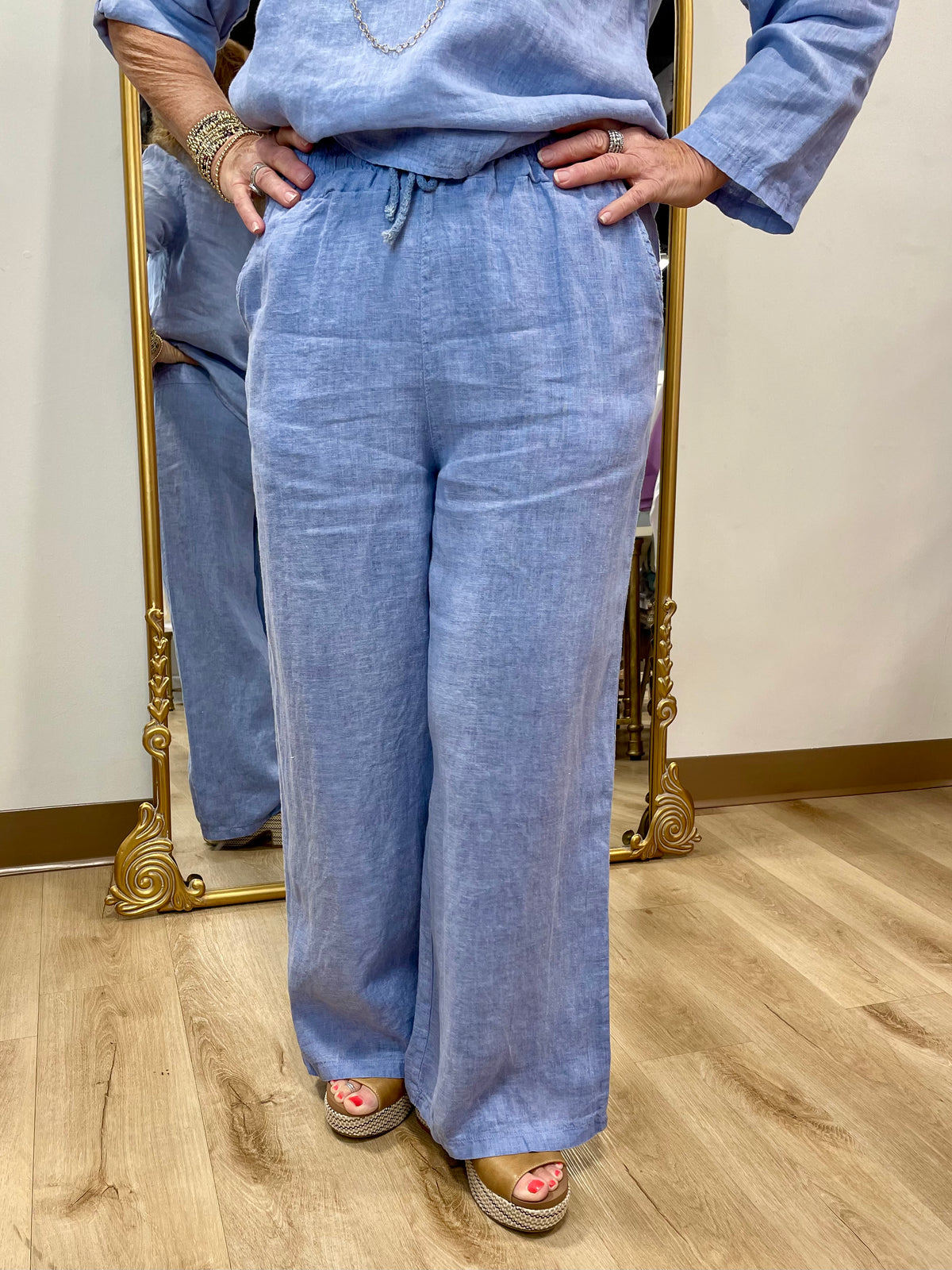Tempo Paris Linen Pants Denim