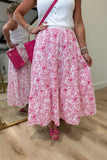 Joh Jaya Cotton Print Skirt Pink