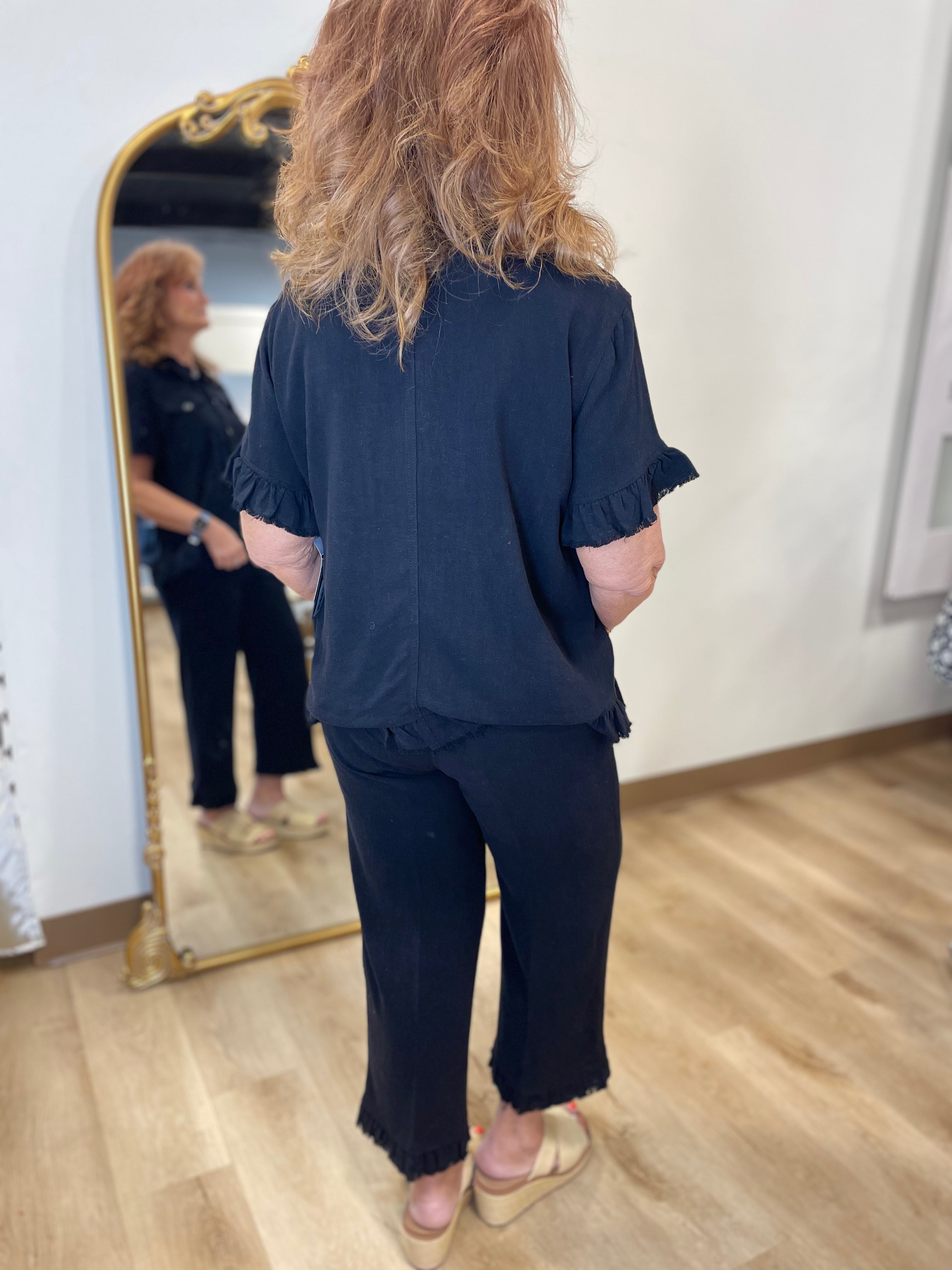 Multiples Short Sleeve Jacket Black
