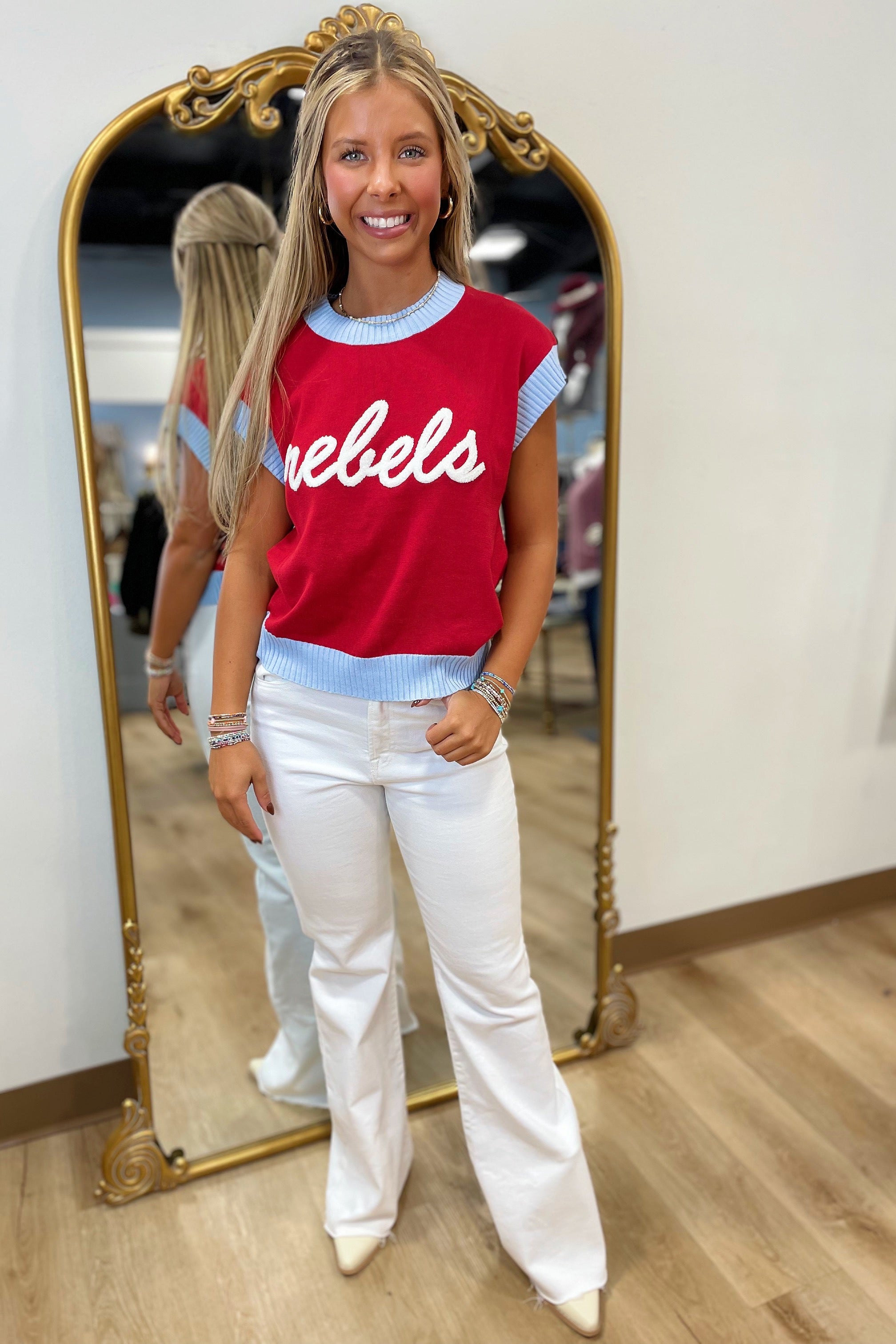 Rebels Script Sweater Vest Red