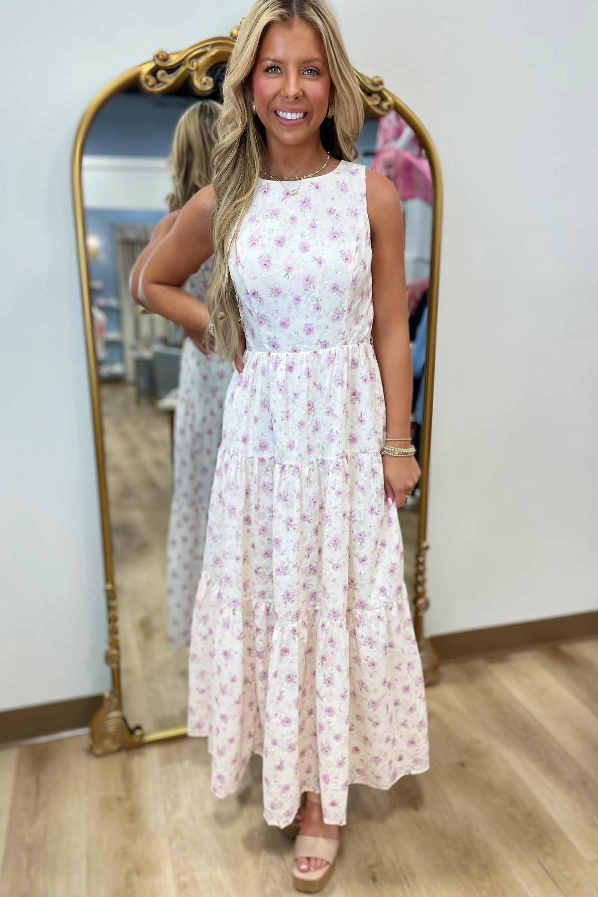 Soft Delicate Floral Maxi Dress