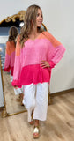 Mudpie Antoni Striped Sweater Pink