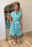 APNY Self Tie Dress Aqua