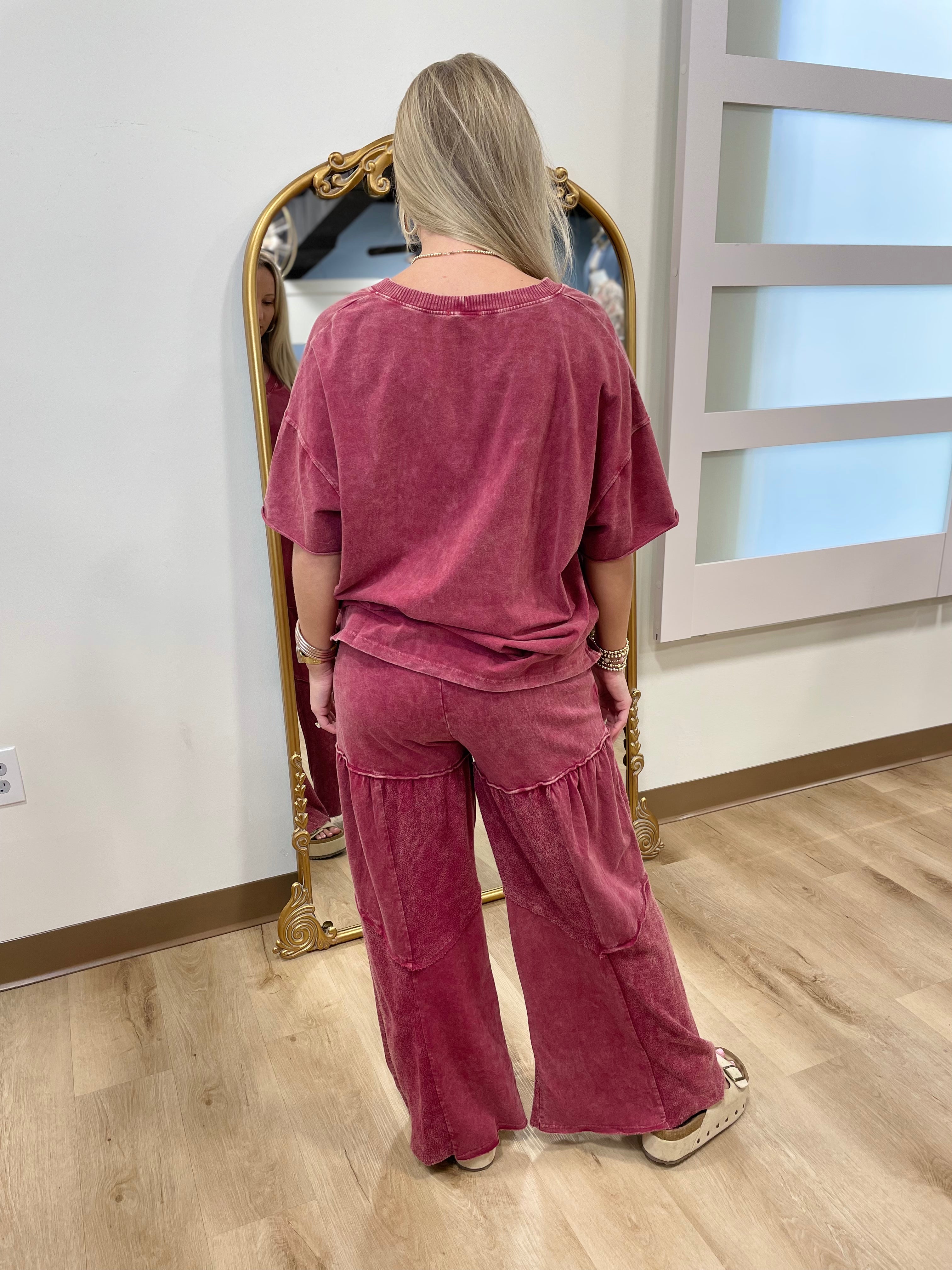 Avery 2 Piece Pants Set Maroon