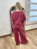 Avery 2 Piece Pants Set Maroon