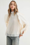 Joh Jermaine Ruffle Sleeve Blouse Cream