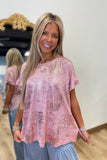 Indian Pink Short Sleeve Top