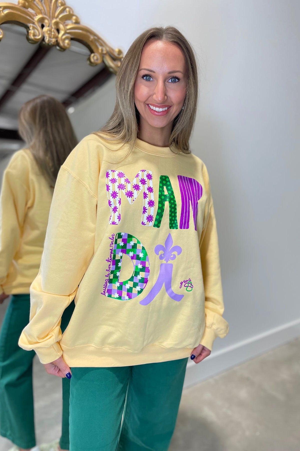 Mardi Gras Sweatshirt Yellow