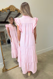 Umgee Cotton Candy Scalloped Midi Dress