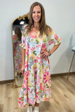 Spring Mix Short Sleeve Dress Natural