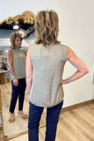 Renuar Sleeveless Mock Neck Blouse Twig