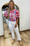 Savanah Flowers Top Pink