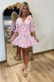 Rosy Rapture 2 Piece Skirt Set Pink