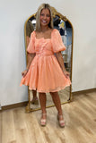 Sweet Peach Bow Dress
