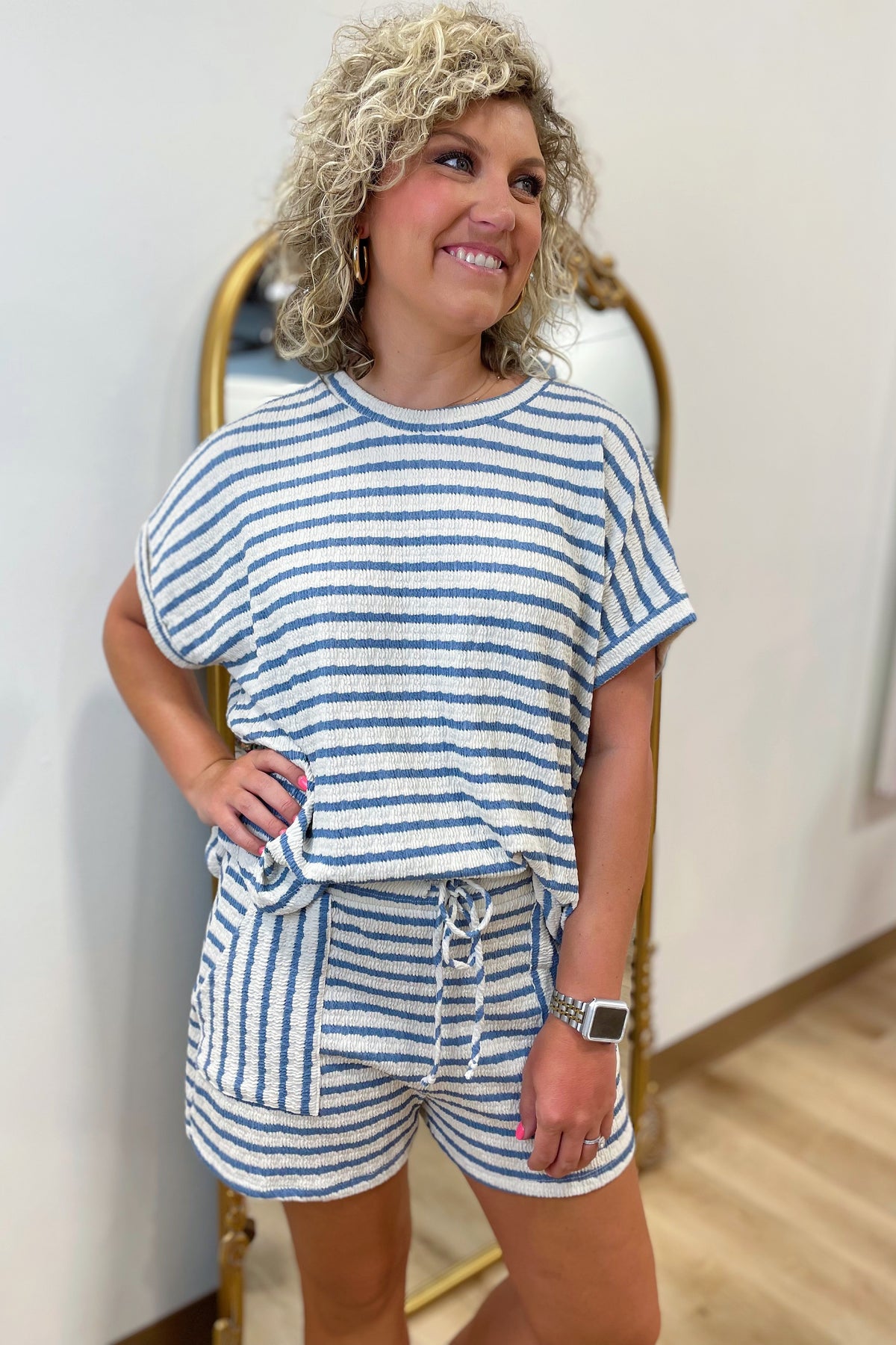 Blue Wave 2 Piece Short Set