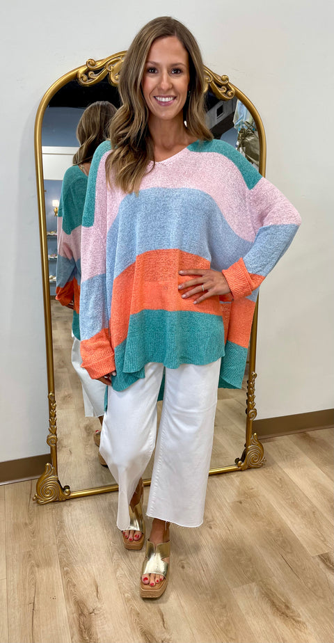 Mudpie Antonie Striped Sweater Multi