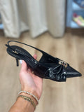 Corinne Pointed Toe Bow Accent Heel Black