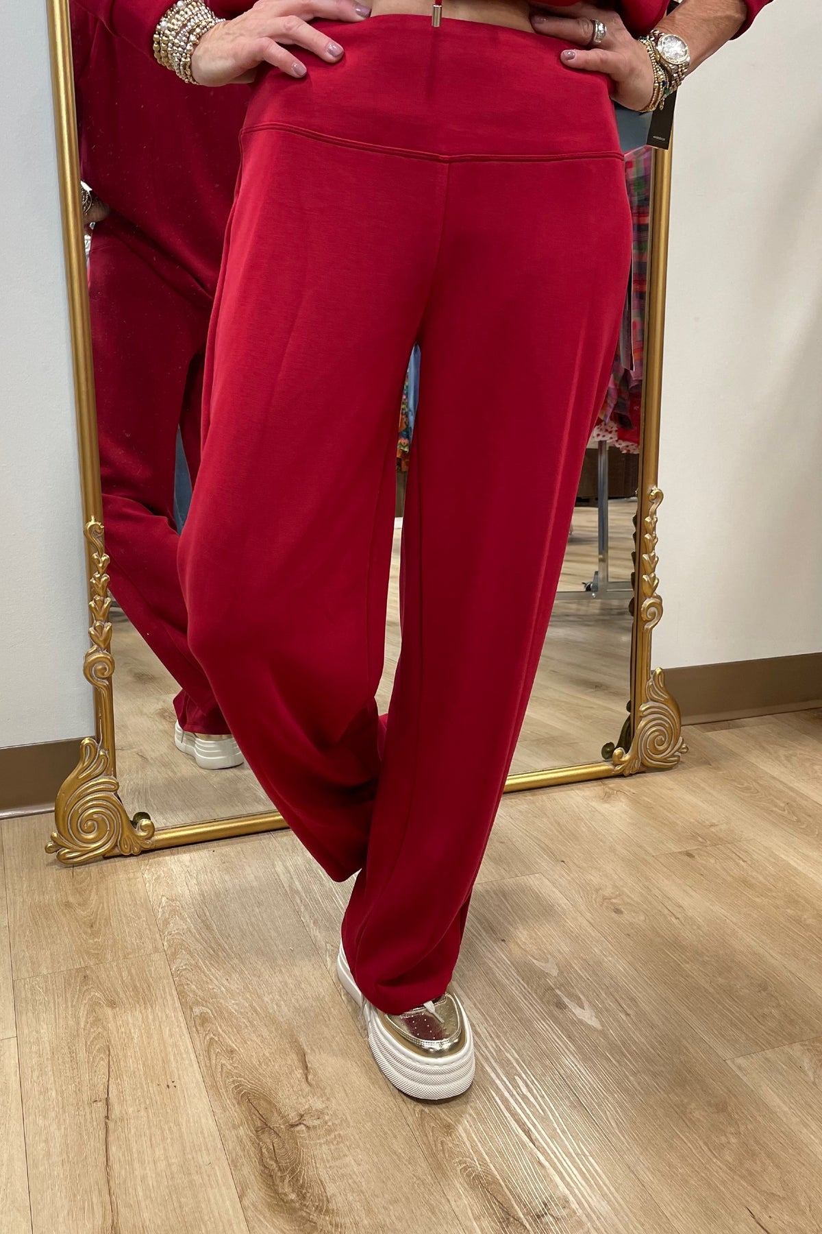Multiples Wide Band P/O Pant Crimson