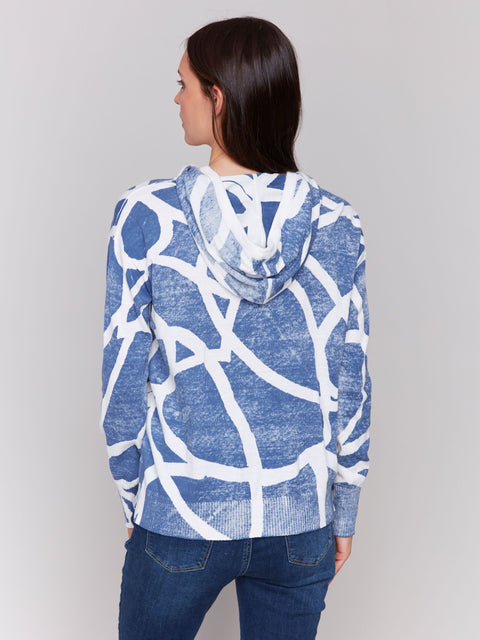 Charlie V Cotton Hoodie Denim