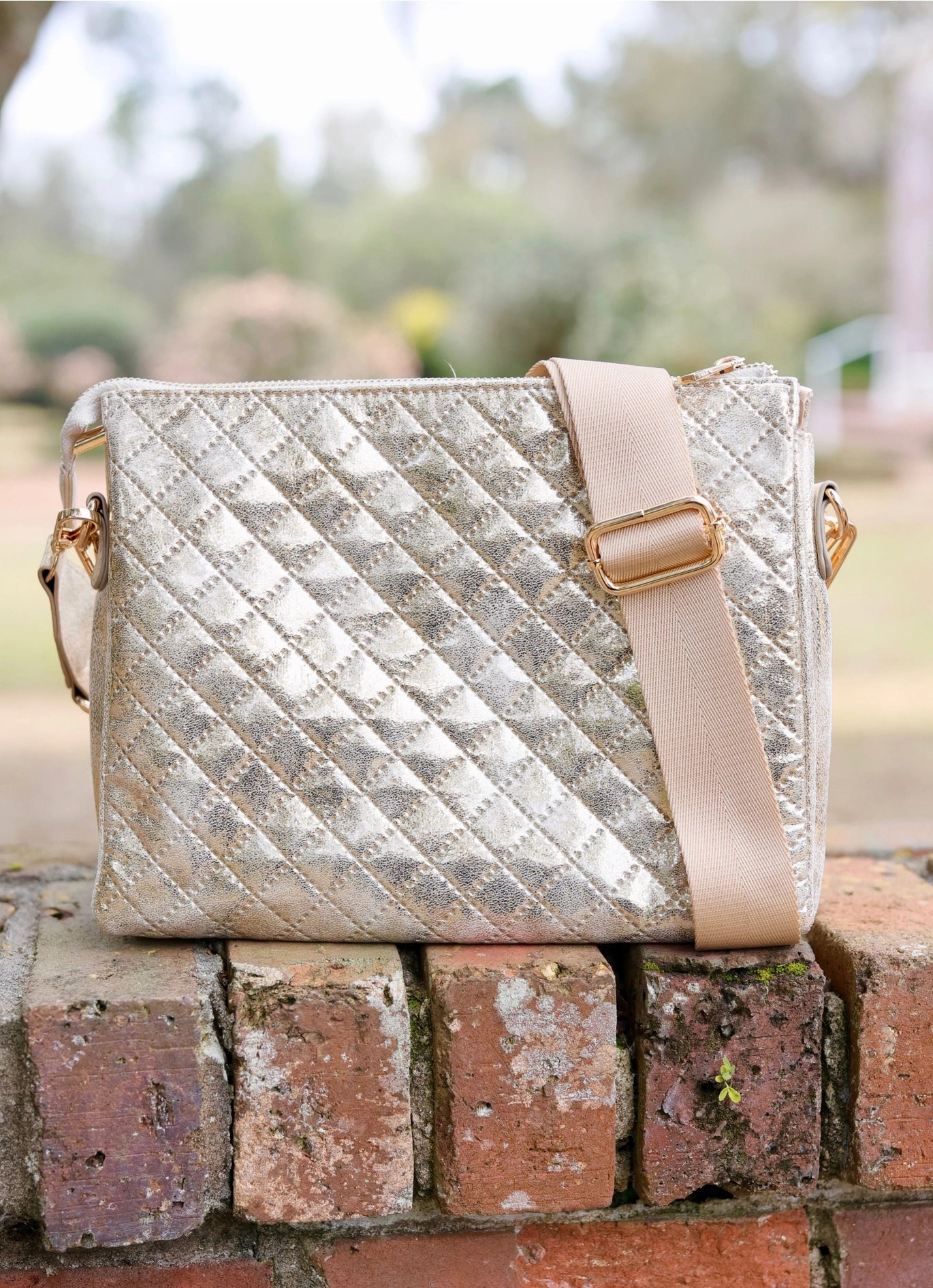 Caroline Hill Ariana Crossbody Champagne