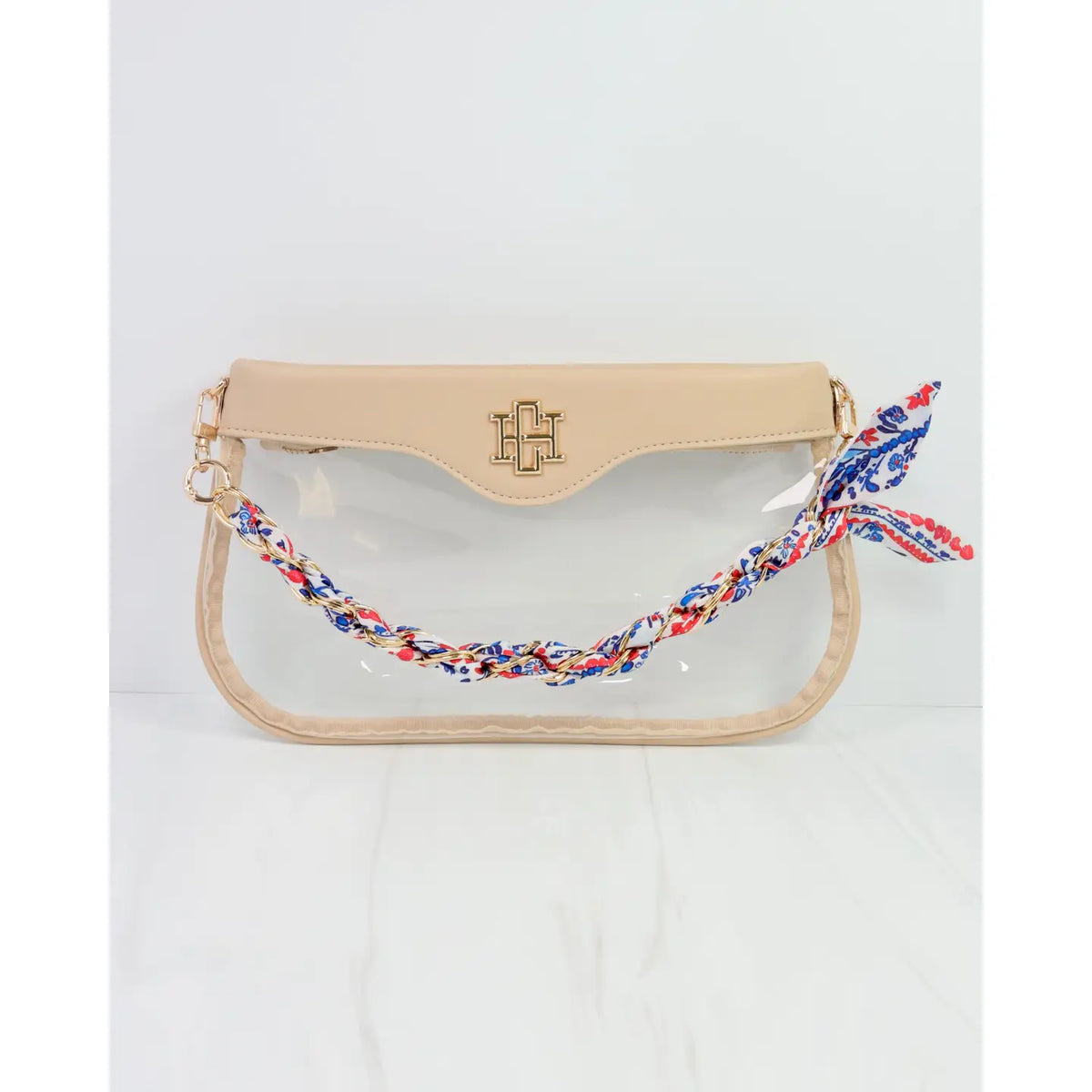 Caroline Hill Serafina Scarf Purse Chain Nvy Rd Floral