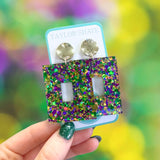 Taylor Shaye Mardi Gras Naomi Drops Earrings