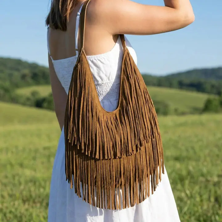 Fringe Detailed Purse Chocolate