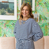 Lulu Mac Stripe Top Navy