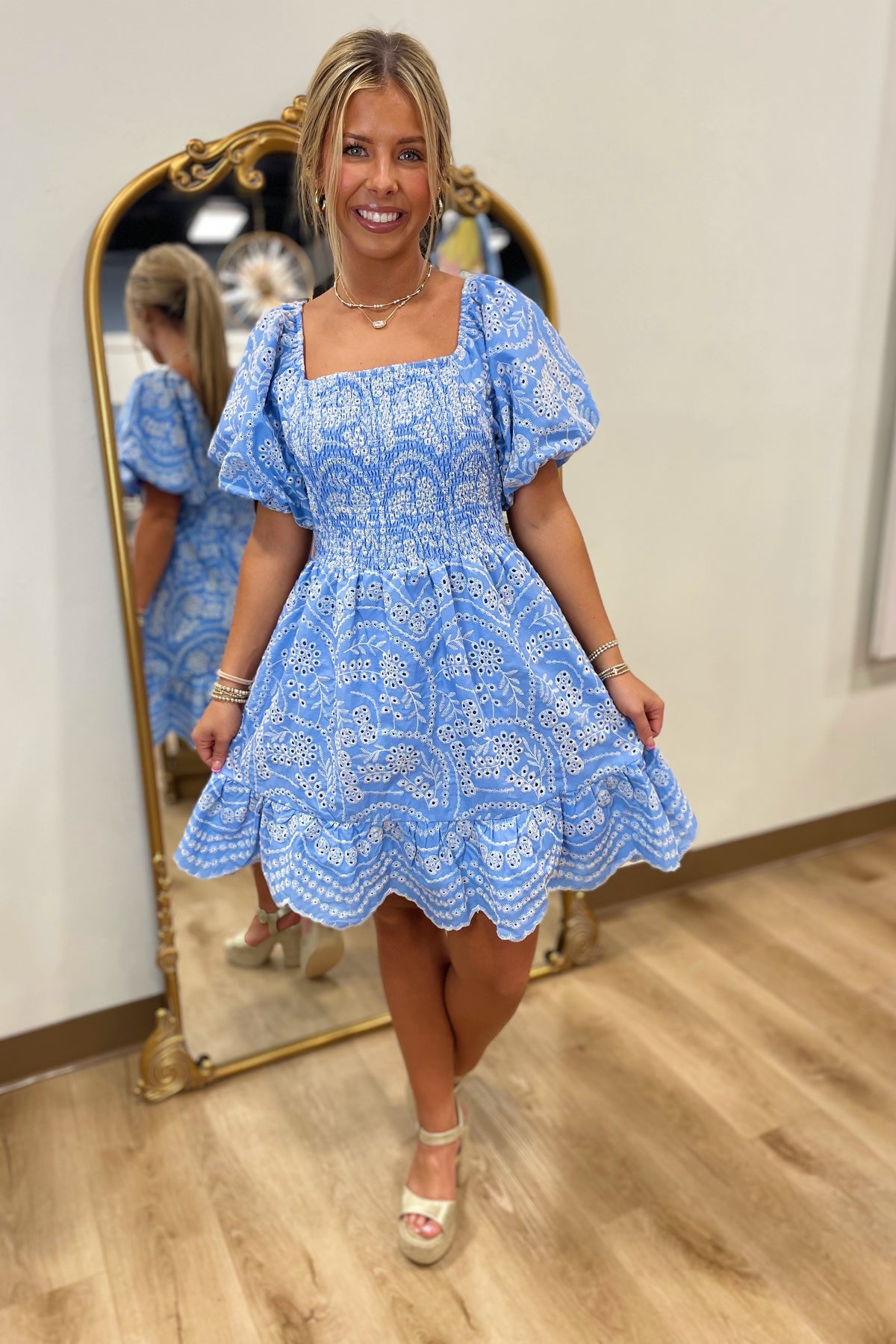 Oceanic Petals Dress Blue