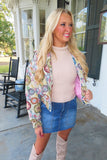 Wild Ride Retro Floral Print Cropped Jacket