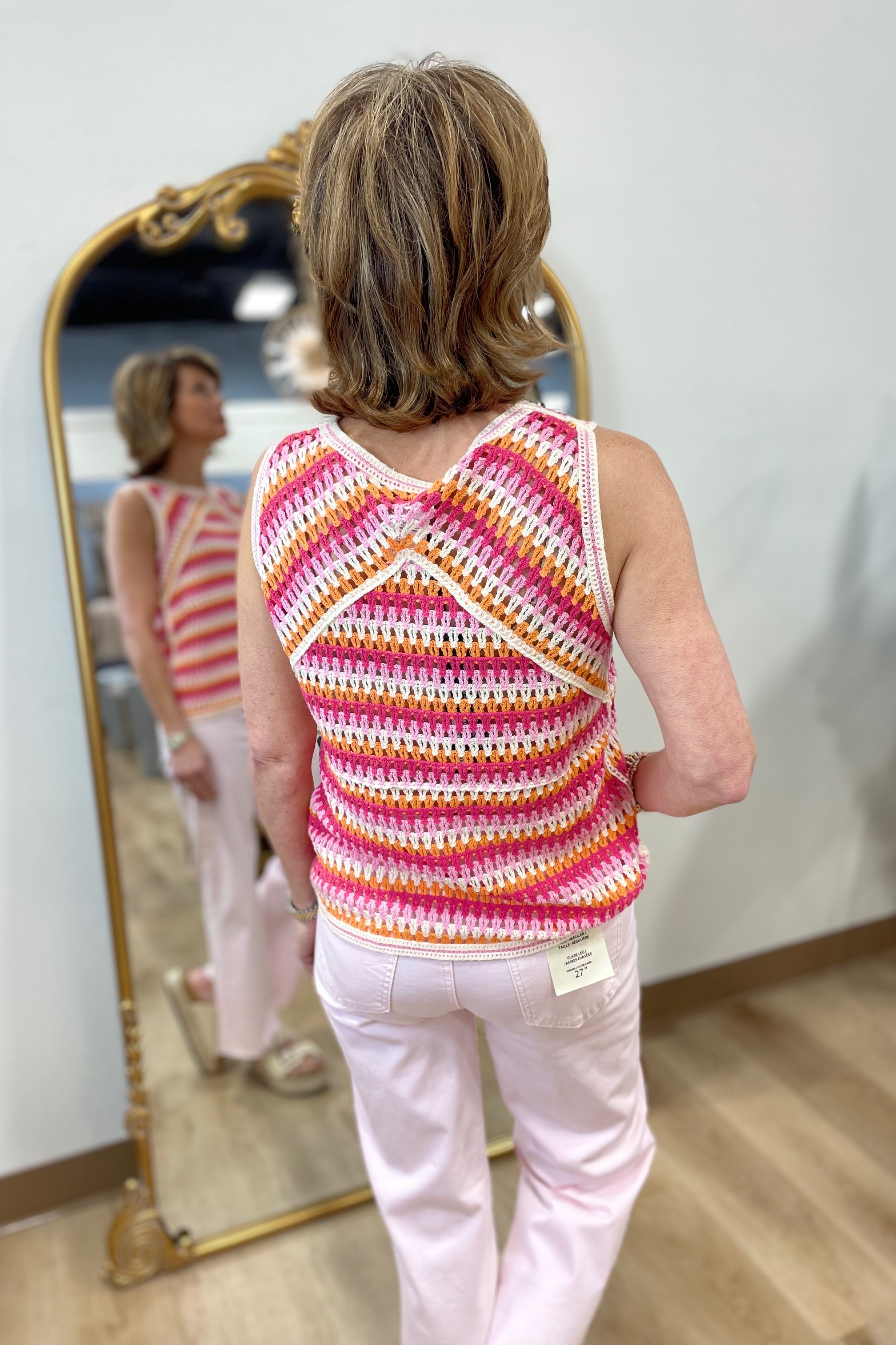 Charlie B Crochet Sleeveless Top Begonia