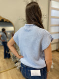 Boutique Basics Mock Neck Vest Baby Blue
