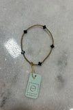 E Newton Signature Cross Small Gold Pattern 2mm Bead Bracelet Navy