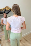 Another Love Eve Eyelet Trim Blouse Pink