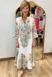 Burst of Flowers Dress White