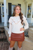 ThankFULL Ruffle Detail Sweater Oatmeal