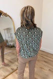 Umgee Velvet Damask Top Sage