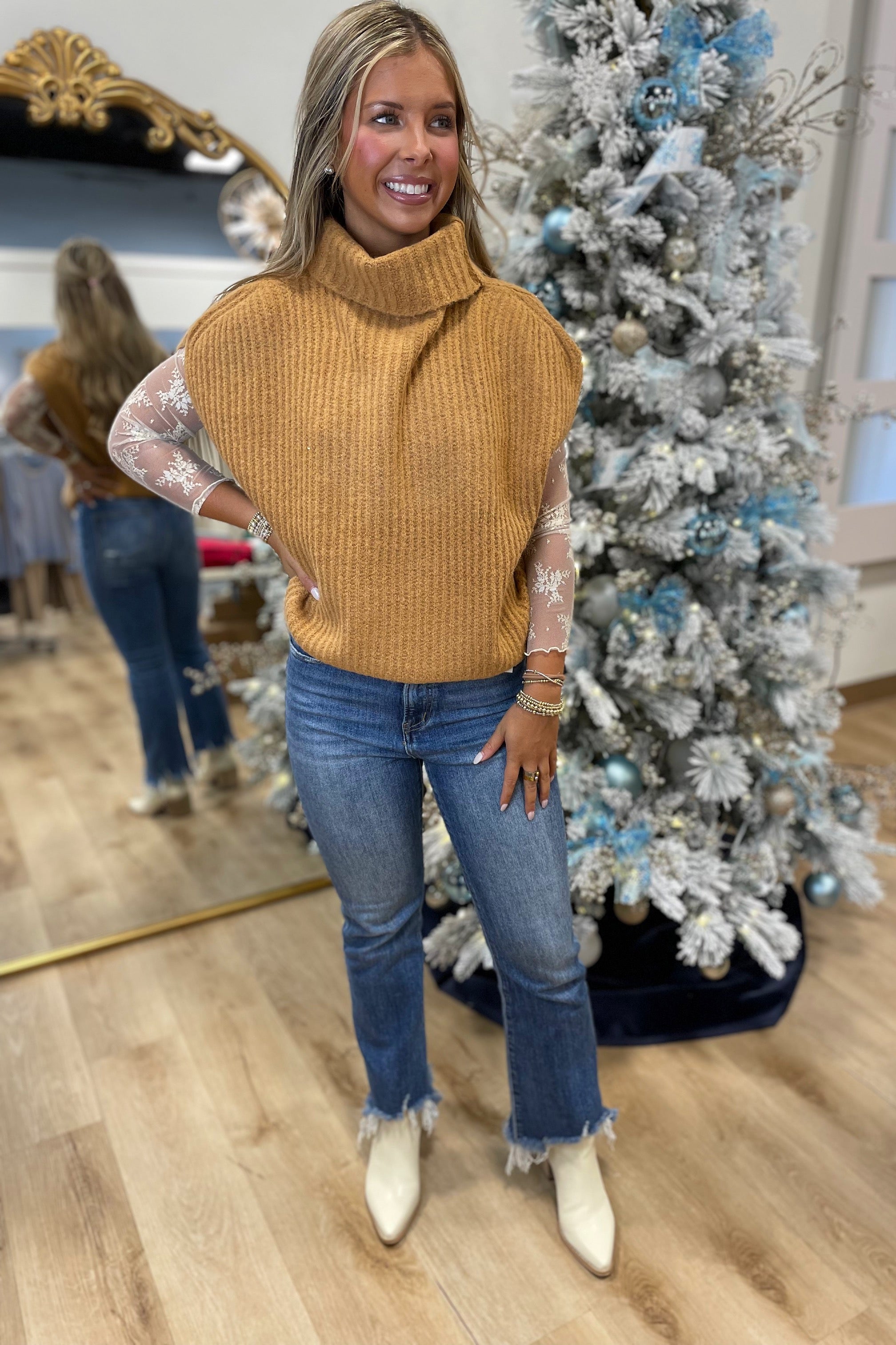 Season of Style Sweater Vest Camel