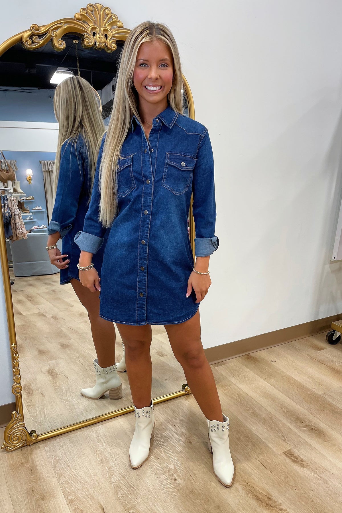 Tempo Paris Denim Shirt Dress