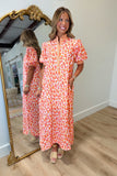 Spot On Pastel Midi Dress Orange