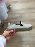 Toms Carolina  Champagne Espadrille Metallic Suede