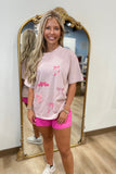 Bow Elements Short Sleeve Tee Rose