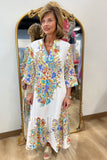 Burst of Flowers Dress White