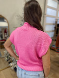 Boutique Basics Mock Neck Vest Baby Pink