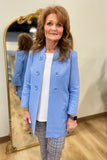 Multiples Stand Collar Lined Jacket Cornflower