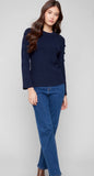 Charlie Button Detail Sweater Navy